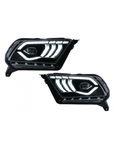 Fari a LED completi per Ford Mustang V (10-14) w/ luce di svolta sequenziale