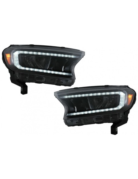 Barra luminosa dei fari LED per Ford Ranger (15-) LHD Full Black Housing w/ Luci di svolta dinamiche sequenziali