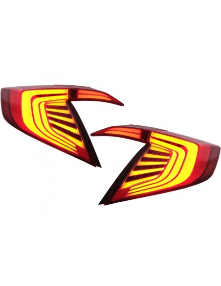 Fanali posteriori per HONDA Civic MK10 FC - FK (16-Up) Limousine Full LED Light Bar Rosso Nero