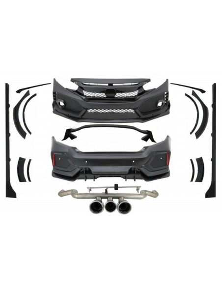 Kit per Honda Civic MK10 FC FK (16-Up) Berlina typedesign w/ sistema di scarico