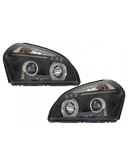 Fari Angel Eyes Dual Halo Cerchi per Hyundai Tucson (04-10) Nero
