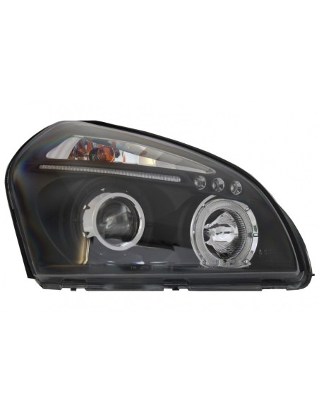 Fari Angel Eyes Dual Halo Cerchi per Hyundai Tucson (04-10) Nero