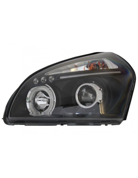 Fari Angel Eyes Dual Halo Cerchi per Hyundai Tucson (04-10) Nero