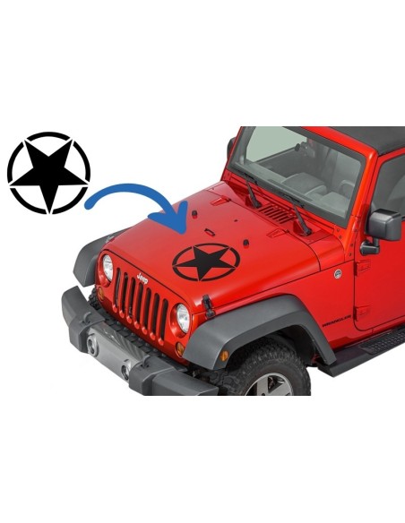 Adesivo Stella Universale per Jeep Wrangler JK Truck o Altre auto Nero