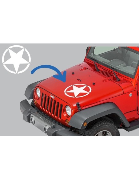Adesivo Star Universal per Jeep Wrangler JK Truck o Altre auto Bianco