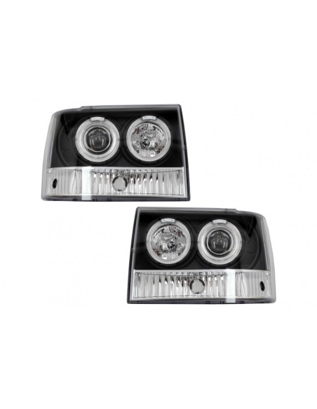 Fari per Jeep Grand Cherokee I ZJ (1993-1998) Angel Eyes Black