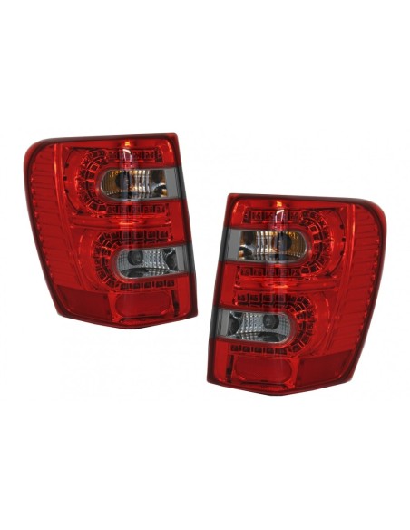 Fanali posteriori a LED per JEEP Grand Cherokee (1999-05.05) Rosso Fumo