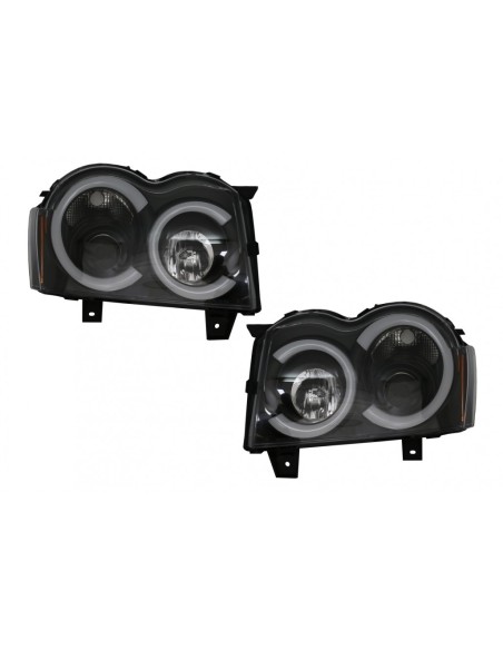 Angelo Occhi Fari LED BAR per Jeep Grand Cherokee WK (05-08) Nero