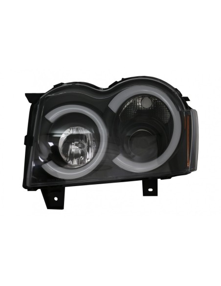 Angelo Occhi Fari LED BAR per Jeep Grand Cherokee WK (05-08) Nero