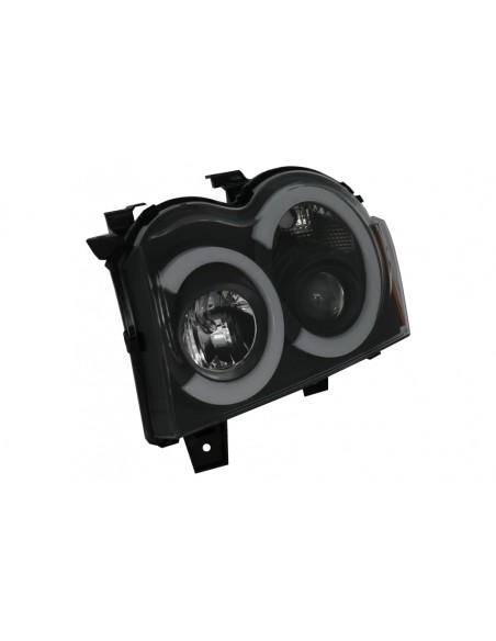 Angelo Occhi Fari LED BAR per Jeep Grand Cherokee WK (05-08) Nero