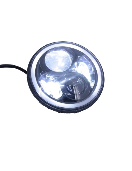 7 pollici CREE LED fari ambra Halo DRL per Jeep Wrangler JK TJ LJ Land Rover Defender Mercedes W463 nero