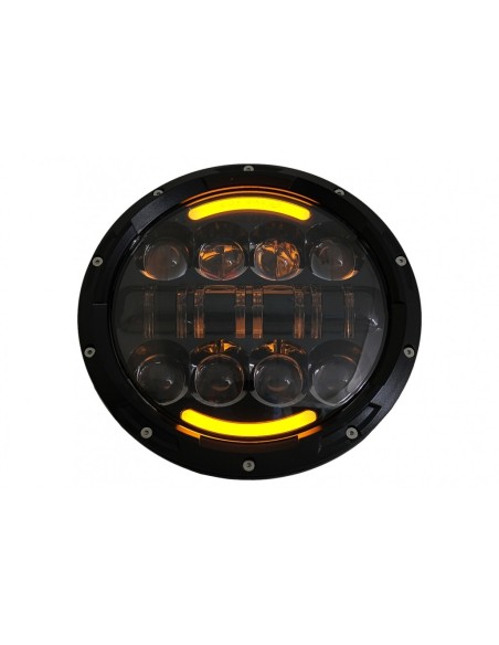7 pollici CREE LED fari angelo occhio ambra Halo DRL per Jeep Wrangler JK TJ LJ Land ROVER Defender Mercedes W463 nero