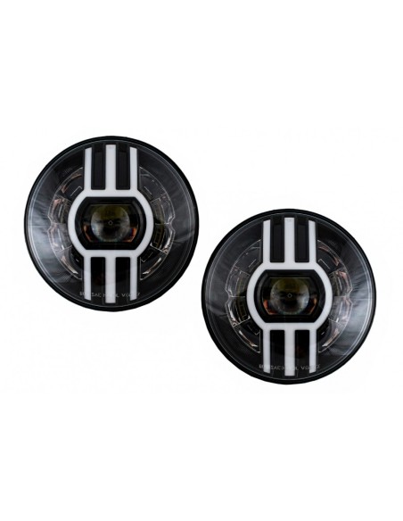 7 pollici CREE LED fari DRL per Jeep Wrangler JK TJ LJ Defender Mercedes W463 nero