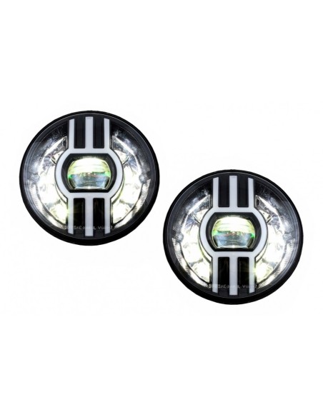 7 pollici CREE LED fari DRL per Jeep Wrangler JK TJ LJ Defender Mercedes W463 nero