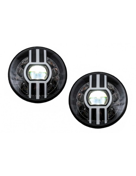 7 pollici CREE LED fari DRL per Jeep Wrangler JK TJ LJ Defender Mercedes W463 nero