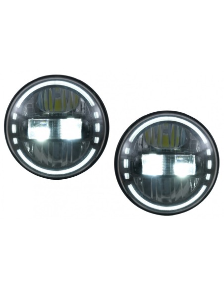 7 pollici CREE LED fari Angel Eye Halo DRL per Jeep Wrangler JK TJ LJ JL Land Rover Defender Mercedes W463
