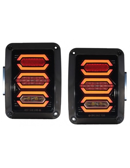 Fanali posteriori Full LED per JEEP Wrangler JK Rubicon (07-17) Fumo