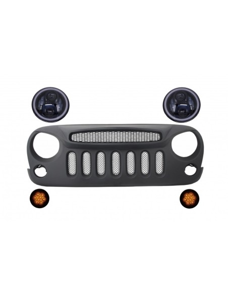 Griglia anteriore LED Turn Signal JEEP Wrangler Rubicon JK Angry Bird Spectre Mask