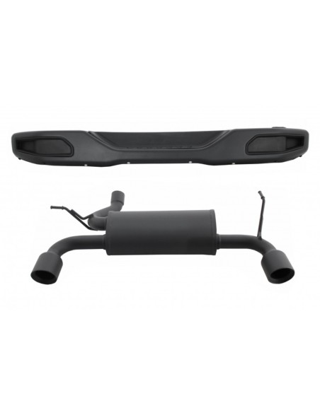 Paraurti posteriore in metallo w/ asse-posteriore del sistema di scarico completo per Jeep Wrangler Rubicon JK (07-17)