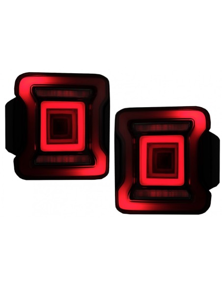 Fanali posteriori a LED completi per jeep Wrangler IV JL-JLU (18-up) RED w/ avvio dinamico e luci di svolta sequenziali