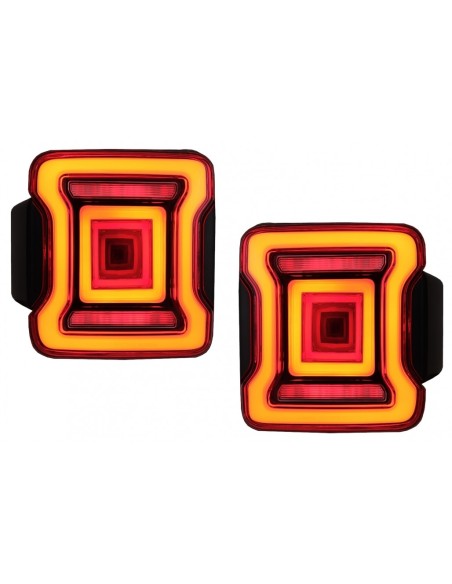 Fanali posteriori a LED completi per jeep Wrangler IV JL-JLU (18-up) RED w/ avvio dinamico e luci di svolta sequenziali