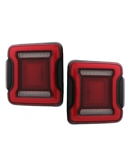 Fanali posteriori a LED completi per jeep Wrangler IV JL-JLU (18-up) RED w/ avvio dinamico e luci di svolta sequenziali