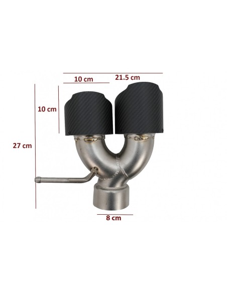 In fibra di carbonio scarico per Land Rover Range Rover e SUV finitura opaca Look Inlet 8 cm