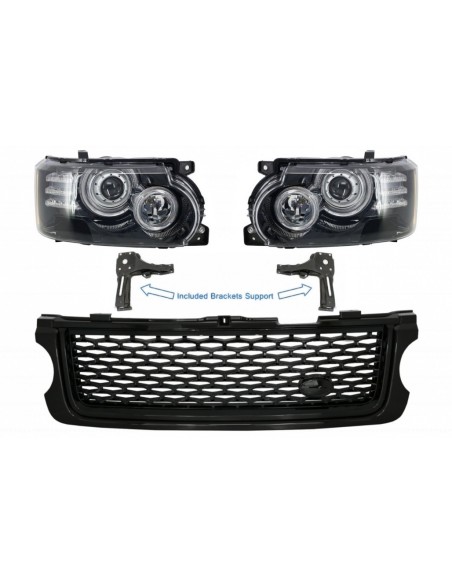 Fari w/ staffe di supporto e griglia centrale per Land Range Rover Vogue L322 (02-09) Facelift Design