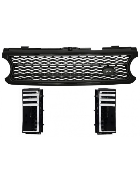 Griglia centrale e prese d'aria laterali per Land Range Rover Vogue III L322 (06-09) Black Grey