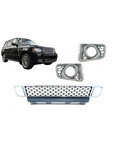 Paraurti anteriore inferiore griglia w/ nebbia lampada copre per Land Range Rover Vogue III L322 (10-12)