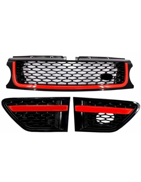 Griglia centrale e Side Vents Assembly per Land Range Rover Sport L3 Facelift (10-13) Autobiography Look Black Red Edition