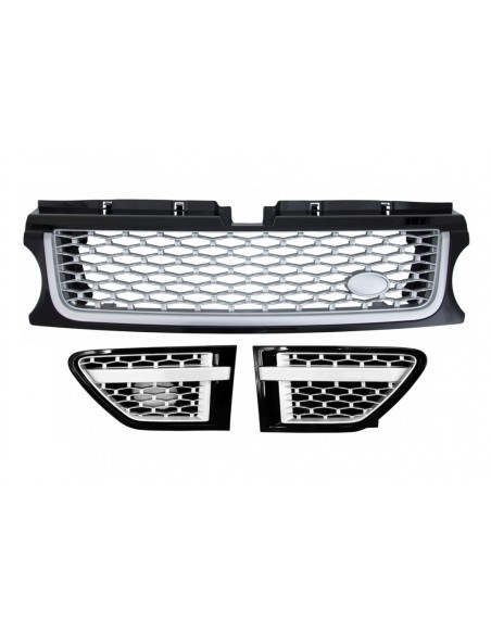Griglia centrale e Side Vents Assembly per Land Range Rover Sport L3 Facelift (09-13) Autobiography Look Black Silver Edition