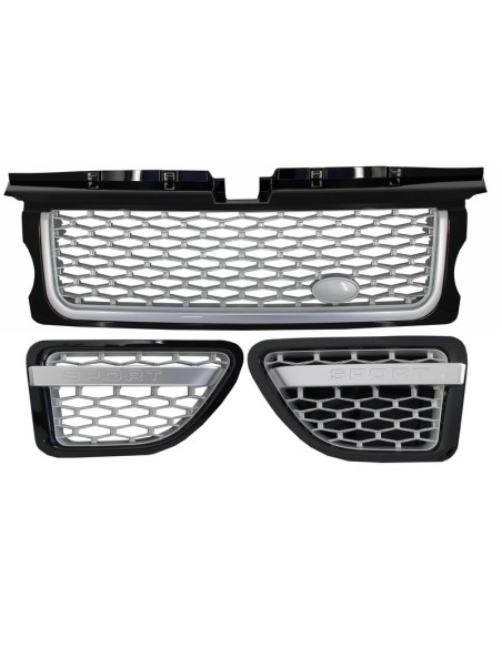 Griglia centrale e Side Vents Assembly per Land Range Rover Sport L3 (05-08) Autobiography Look Black Silver Edition