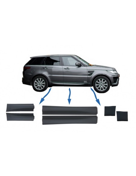 Kit Pacchetto anteriore-posteriore Lower Door modanature e anteriore Fender inferiore per Land Rover
