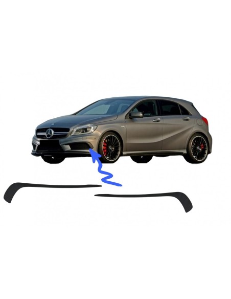 Paraurti anteriore Splitter alette Fronti Aero per Mercedes A-class W176 (12-08.15) A45 Design