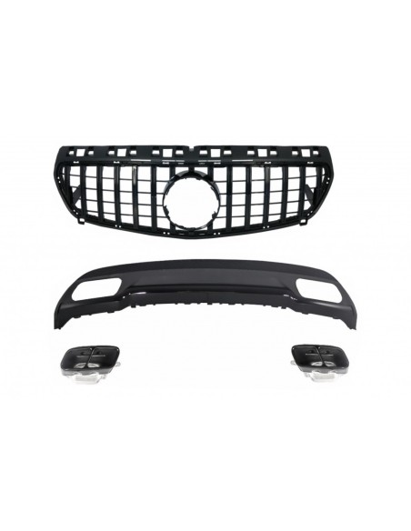 Sport Pack Diffusore posteriore w/ Punte di scarico Tubo di scarico per Mercedes A-Class W176 (12-up) w/
