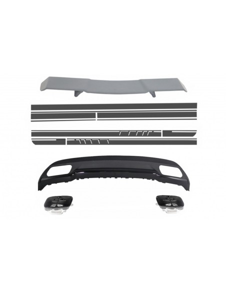 Punte dello scarico del diffusore dello spoiler del tronco per MERCEDES W176 A-Class 12
