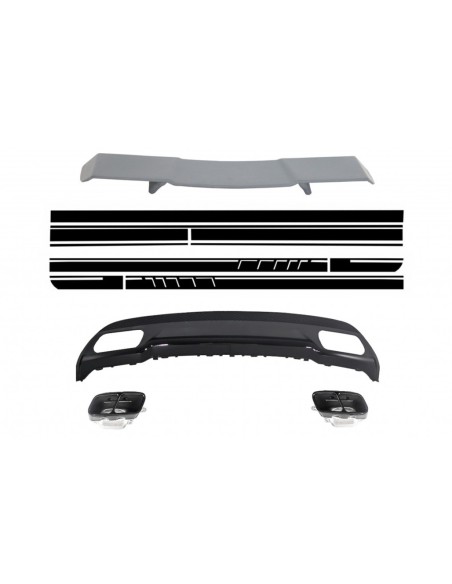 Bagagliaio Spoiler Diffusore per MERCEDES W176 A-Class 12+ A-Design w/ lato Decals Sticker A-Design Edition 1