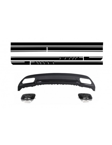 Diffusore posteriore e scarico suggerimenti scarico Package Black per Mercedes A-Class W176 (12-up)