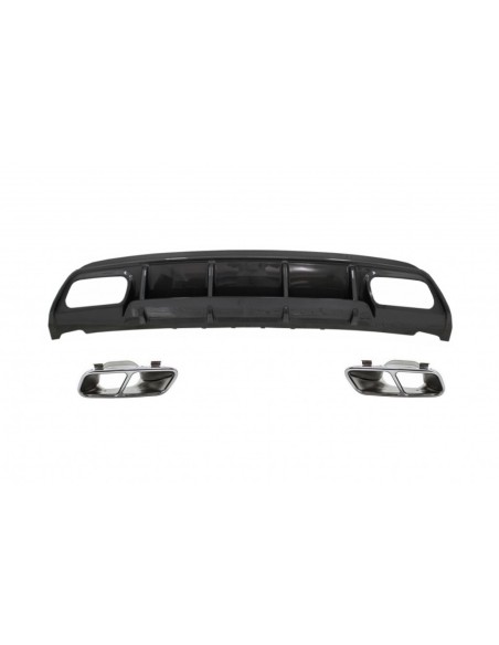 Paraurti posteriore Valance diffusore w/ scarico per Mercedes W176 A-Class (13-18) A45 Facelift Design Carbon Look