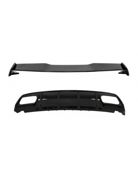 Diffusore posteriore Valance per MERCEDES W176 Classe A (12-18) w/ tetto cofano del bagagliaio Spoiler A45 Black Edition