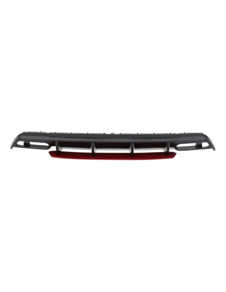Diffusore posteriore w/ scarico Pinne nere e splitter per Mercedes A-Class W176 (12-18) A45 Facelift Design edizione rossa