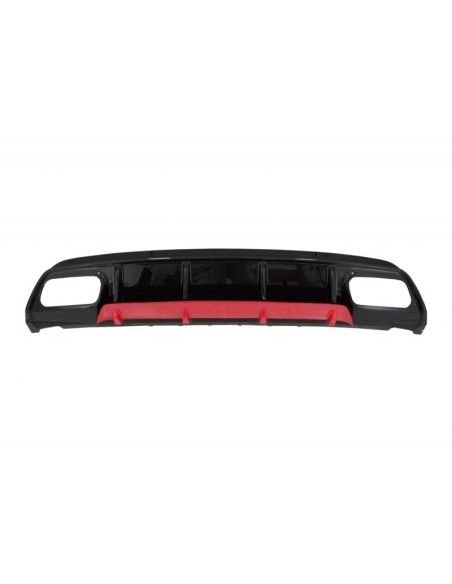 Diffusore posteriore w/ scarico Pinne nere e splitter per Mercedes A-Class W176 (12-18) A45 Facelift Design edizione rossa