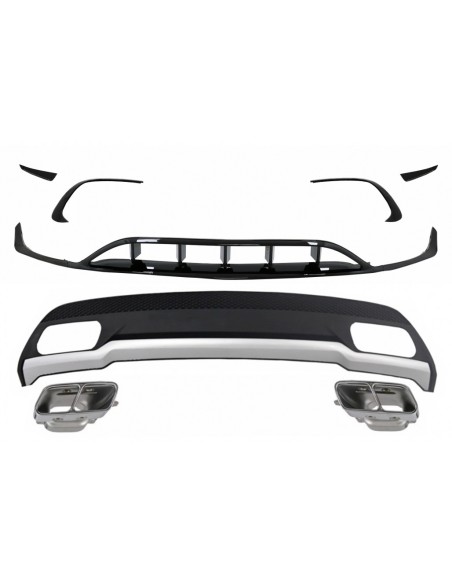 Diffusore posteriore & scarico pacchetto w/ Front Splitters Mercedes A-Class W176 (15-18) Sport Pack