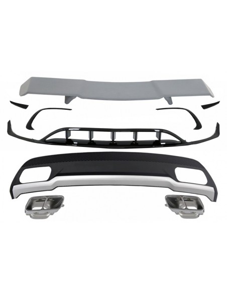 Diffusore posteriore e punte di scarico w/ Front Splitters Alette Aero per MERCEDES A-Class W176 (15-18) Sport
