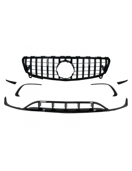 Paraurti anteriore Splitter alette Aero w/ griglia centrale Mercedes A-Class W176 Facelift AMG Line (09.15-18) Nero