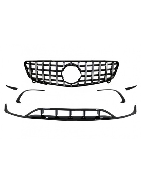 Paraurti anteriore Splitter alette Aero w/ griglia centrale Mercedes A-Class W176 Facelift AMG Line (09.15-18) Nero