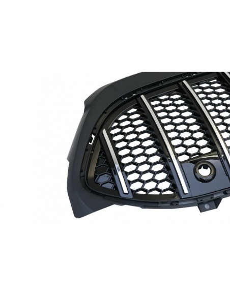 Griglia centrale per Mercedes A-Class W177 Hatchback V177 Berlina (04.18-) Mesh GT-R Panamericana Design Nero Cromo