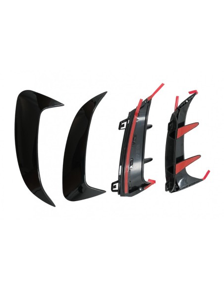 Paraurti posteriore Flics alette laterali per Mercedes A Classe W177 (04.18-up) Hatchback A35 Design Black Edition