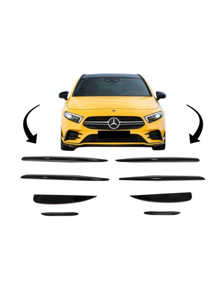 Paraurti anteriore Splitter alette Aero per MERCEDES A Classe W177 Hatchback V177 Berlina (04.18-up) A45